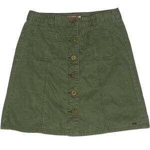 Tommy Hilfiger Button Front Denim Skirt Army Green‎ Womens 2 Minimalist Utility